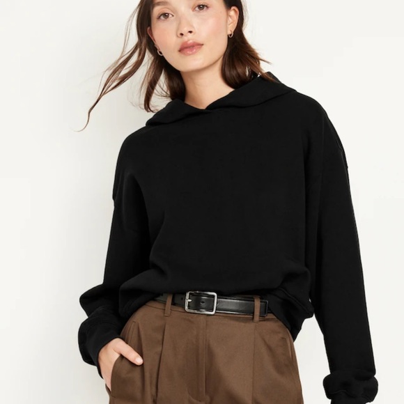 NWT OLD NAVY Oversized Pullover Hoodie Color: BLACK JACK built-in hood - Picture 2 of 5